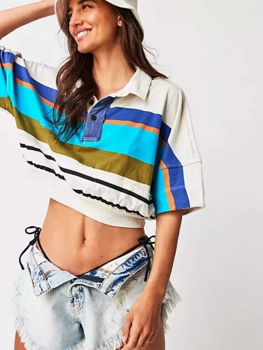 Free People We The Free Preppy Fresh Tee Relaxed Cropped Top